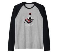 Level Up Manette de Jeu Vintage 8 Bits rétro Manche Raglan
