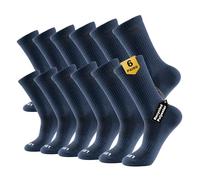 LEVEL8 6Paires Chaussettes Homme Classiques Chaussettes de Blazer Grande élasticité Respirant Commerciales Bas Bleu L
