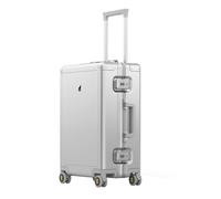 LEVEL8 Bagage à Main Cabine Aluminium Trolley Légère et Rigide avec Organisateur de Valise 4 Pièces, Pour Voyage avec 4 roulettes Doubles Pivotantes et Serrure TSA, 50CM, 35L, Argent