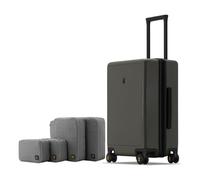 LEVEL8 Valise Cabine Élégance Mat Bagage à Main Trolley Rigide avec Organisateur de 4 Pièces, Valise de Voyage avec 4 roulettes Doubles Pivotantes et Serrure TSA, 55CM, 40L, Olive Verte