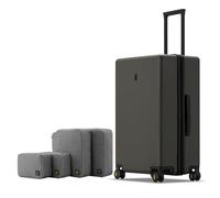 LEVEL8 Valise Cabine Élégance Mat Bagage à Main Trolley Rigide avec Organisateur de 4 Pièces, Valise de Voyage avec 4 roulettes Doubles Pivotantes et Serrure TSA, 66CM, 65L, Olive Verte