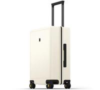 LEVEL8 Valise Cabine Élégant Micro Diamant Structuré Design Bagages Cabine Trolley Rigide Valise de Voyage avec 4 roulettes Doubles Pivotantes et Serrure TSA, 55x37x23CM, 40L, Blanche