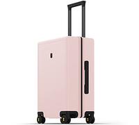 LEVEL8 Valise Cabine Élégant Micro Diamant Structuré Design Bagages Cabine Trolley Rigide Valise de Voyage avec 4 roulettes Doubles Pivotantes et Serrure TSA, 55x37x23CM, 40L, Rose Clair