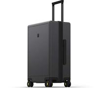 LEVEL8 Valise Cabine Élégant Micro Diamant Structuré Design Bagages Cabine Trolley Rigide Valise Moyenne avec 4 roulettes Doubles Pivotantes et Serrure TSA, 66x44x26CM, 65L, Gris Foncé