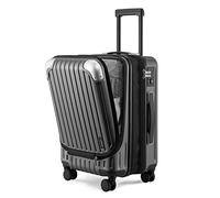 LEVEL8 Valise Cabine Extensible pour PC ABS+PC TSA 55x37x25cm,36-42L,Gris | 4 Roulettes Pivotantes Silencieux,Polycarbonate,avec TSA