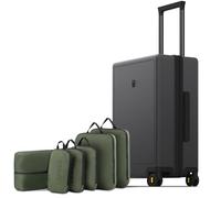 LEVEL8 Valise Cabine Légère Micro Diamant 6 Organiseurs TSA 55cm,40L,Gris | 4 Roulettes Pivotantes Silencieux,Polycarbonate,avec TSA,55x37x23cm