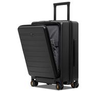 LEVEL8 Valise Cabine PC Poche Avant 4 roulettes Silent TSA,54.5cm, 38L,Noir | 4 Roulettes Pivotantes Silencieux,Polycarbonate,avec TSA