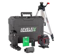 Levelfix CCL284G Laser À Croix 4D 360° Avec Trépied Dans Un Coffret - Vert - 30 M - 16 Lignes - Bluetooth - IP53