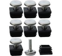 Leveling Feet Adjustable Furniture Foot Foot Furniture Leg Table Leg Chair Base Protection Floor M8 30 x 30 mm Square Tube Inserts Slide Kit of 8pcs