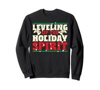 Leveling Up The Holiday Spirit Christmas Gaming Gamer Sweatshirt