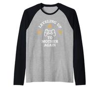 Leveling Up to Mother Again - Annonce de Grossesse de Maman Manche Raglan