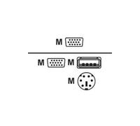 LevelOne ACC-2103 - Câble clavier / vidéo / souris (KVM) - HD-15 (VGA) (M) pour USB, PS/2, HD-15 (VGA) (M) - 5 m - vis moletées - pour ViewCon