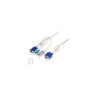 LevelOne ACC-2103 - Câble clavier / vidéo / souris (KVM) - HD-15 (VGA) (M) pour USB, PS/2, HD-15 (VGA) (M) - 5 m - vis moletées - pour ViewCon KVM-0830, KVM-0831 Combo KVM Switch, KVM-1630...