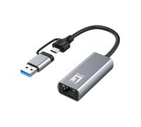 LevelOne Adaptateur réseau USB-0423 2,5 Gigabit Ethernet 2 en 1 USB-C/A