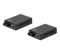 LevelOne FVT-2202 - Convertisseur de média à fibre optique - 100Mb LAN - 10Base-T, 100Base-FX, 100Base-TX - RJ-45 / mode unique SC - jusqu'à 20 km - 1550 nm / 1310 nm (pack de 2) G