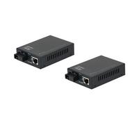 LevelOne FVT-2202 - Convertisseur de média à fibre optique - 100Mb LAN - 10Base-T, 100Base-FX, 100Base-TX - RJ-45 / mode unique SC - jusqu'à 20 km - 1550 nm / 1310 nm (pack de 2)