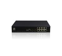 LevelOne GEP-1061 Commutateur Géré L2 Gigabit Ethernet 8 RJ45 PoE + 2 SFP + 2 Fibre Channel, 20 Gbit/s, 8000 MAC, QoS, VLAN, Montage Rack