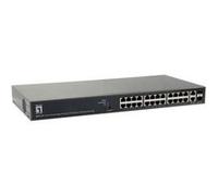 LevelOne GEP-2651 - Commutateur - intelligent - 24 x 10/100/1000 (PoE+) + 2 x SFP Gigabit combiné - Montable sur rack - PoE+ (185 W) G