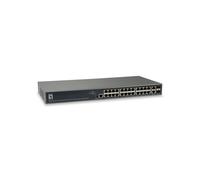 LevelOne GEP-2682 Commutateur Gigabit Ethernet L3 Géré 24 ports RJ-45 PoE+ 370W, 2 ports Combo SFP, 52 Gbps, QoS, Web Management, IPv4/IPv6