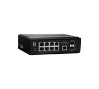 LevelOne IGP-1061 Switch Gigabit Ethernet L2 Géré 8 ports RJ-45 2 SFP PoE+ 360W VLAN QoS Gestion Web Montage Rail DIN