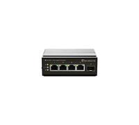LevelOne IGU-0501 Commutateur Gigabit Ethernet 4 ports RJ-45 (10/100/1000) PoE, 1 port SFP, Montage Rail DIN, -30°C à 65°C