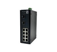 Level One Commutateur industriel IGU-1071 – 10 ports géré L2+ (8x1GbE RJ45, 2x1/2,5GbE SFP) Rail DIN