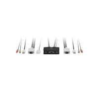 LevelOne KVM-0223 Commutateur KVM 2 Ports USB VGA 2048x1536 Audio 3.5mm, Supports Windows, macOS, Linux, câbles 0.9m intégrés