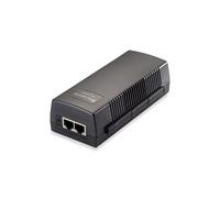 LevelOne POI-3014 Injecteur PoE Gigabit Ethernet 52V 30W, Ports RJ45 10/100/1000 Mbps, IEEE 802.3af/at, Portée 100m, Montage Mural, Noir.