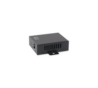LevelOne POR-0111 Injecteur PoE 802.3af/at, RJ45 In/Out, Portée 100m, Noir, Conforme RoHS/UKCA/CE, 84x65x24mm, Plug & Play