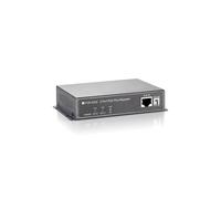 LevelOne POR-0202 Répéteur PoE+ High Power Midspan, 3 ports RJ45 10/100Base-T(X), IEEE 802.3af/at, portée 100m, montage mural, Noir