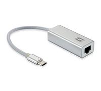 LevelOne USB-0402 Ethernet 1000 Mbit/s - Cartes réseau (Avec fil, USB Type-C, Ethernet, 1000 Mbit/s, Argent, Blanc)