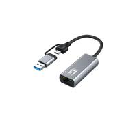 LevelOne USB-0423 Adaptateur Réseau USB 3.2 Gen 1 (3.1 Gen 1) vers Ethernet 2.5 Gigabit, RJ-45, Wake-on-LAN, Compatible Windows/macOS/Linux/Android/iOS