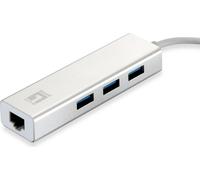 LevelOne USB-0503 - Hub - 3 x SuperSpeed USB3.0 + 1 x 10/100/1000 - Ordinateur de bureau (USB-0503)