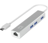 LevelOne USB-0504 Adaptateur Gigabit USB-C vers Ethernet 1000 Mbit/s 3 ports USB Argent