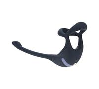 Levelz by Shots Levelz Anneau pénien vibrant en silicone avec stimulateur de prostate Noir