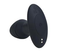 Levelz by Shots Levelz Plug anal en silicone nervuré vibrant et rotatif avec télécommande Noir