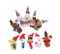 Levemolo 10 Pièces Marionnettes à Doigts Noël Jouets Drôles Tissu pour Heure Conte et Jeu Imitation Garçon Fille et Tout-Petits
