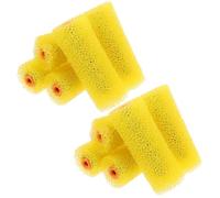 Levemolo 10 Pièces Rouleau à Texturer, Petits Rouleaux Peinture en Éponge Jaune, Motif Élastique, pour Espaces Étroits et Travaux de Peinture Extérieure sur Murs
