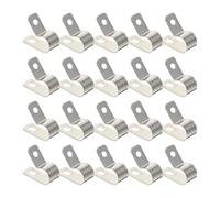 Levemolo 100pcs Clips de Câble R Type en Aluminium 10mm, Fixation Murale pour Câbles et Cordons, Supports de Fils pour Intérieur et Extérieur, Pinces de Serrage pour Organisation Sécurisée des Fils