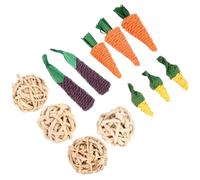 Levemolo 12 pièces Jouets à Mâcher pour Petits Animaux Jouets Durables et Sûrs pour Hamster Cochon Lapin Assortiment Carotte Maïs Aubergine pour Ronger et Jouer