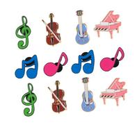 Levemolo 12 Pièces Lot De Broches Musique Alliage Notes Guitare Piano Pin Métal Pour Vêtements Sacs Vestes Cadeau Professeur Musique