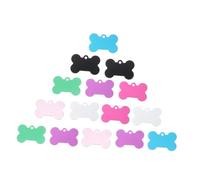 Levemolo 15 pièces Étiquettes Identification Chien Forme Os Aluminium Accessoires Collier Chat Double Face Petites Médaille Nom pour Chiens et Chats