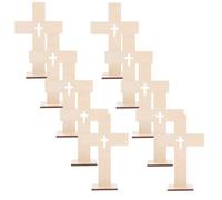 Levemolo 16 Pièces Croix en Bois Beige Creuse pour Décoration de Table Catholique, Légère et Portable, pour Décor Religieux et Mariage Chrétien Élégant