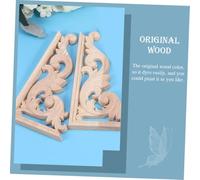 Levemolo 2 pièces Applique Murale Bois Sculpté Européen Décorations Adhésives pour Meubles Ornements Angle pour Portes Armoire Style Classique