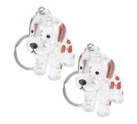 Levemolo 2 pièces Boîte Souvenir Poils Animaux Porte-clés Collecteur Poils Chien Transparent Design Chien Marron Accessoire Commémoratif Pratique pour Conservation Compagnons