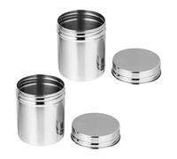 Levemolo 2 pièces Boîtes de Conservation Hermétiques Acier Inoxydable Lot de Boîtes Rondes Scellées pour Thé Café Épices et Snacks et Faciles à Nettoyer pour Cuisine et Voyage