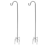 Levemolo 2 Pièces Crochets de Jardin Noir Support Solide pour Suspensions Extérieures Cintre Pot Fleur Multifonction pour Plantes Mangeoires et Décorations