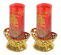 Levemolo 2 pièces Lampe Bougie LED Sans Flamme Lot pour Décoration Bouddhiste Lumière Électrique Cire pour Temples et Usage Votifs