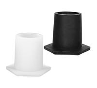 Levemolo 2pièces Bouchon De Trou Parasol Silicone Stable pour Table De Jardin Lot de Noir Et Blanc Protège Et Stabilise Parasol Extérieur