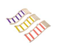 Levemolo 3 Pièces Échelle pour Perroquets Bois avec Perchoir Escalade et Balançoire pour Petits Oiseaux Accessoire de Cage pour Entretien des Griffes et Exercice